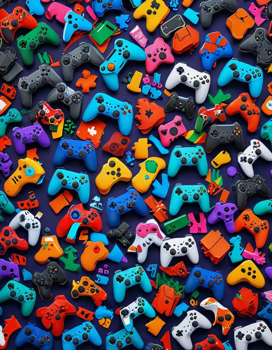 A dynamic collage showcasing a blend of exciting screenshots from top web games, both free and paid, with vivid action scenes, immersive landscapes, and iconic characters. Include elements like game controllers, consoles, and a GameBuck logo integrated seamlessly. vibrant colors. 3D.